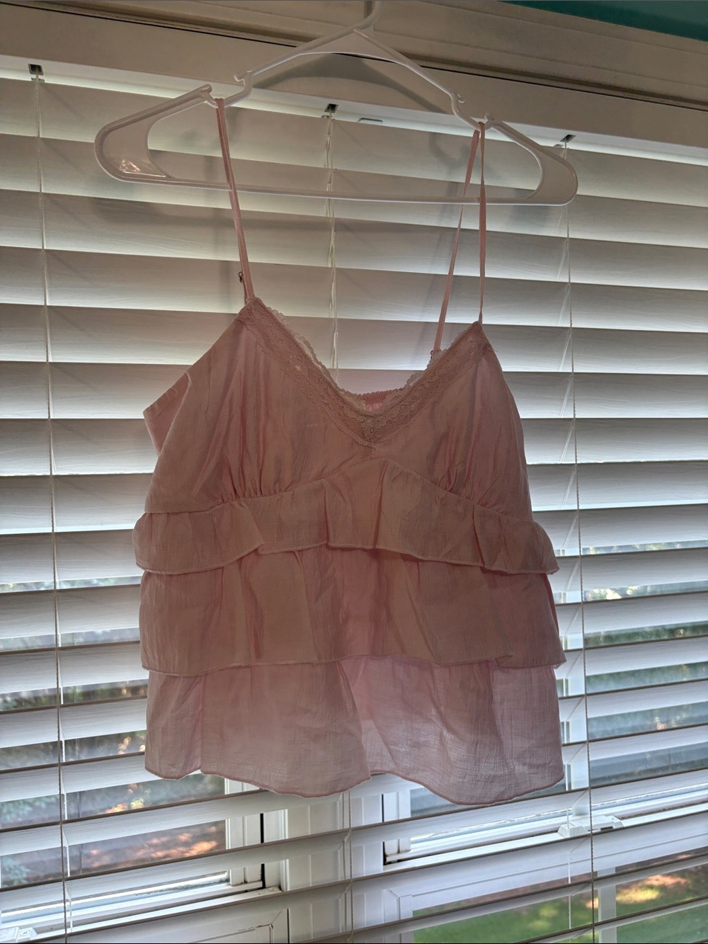 Light Pink Tiered Lace Tank